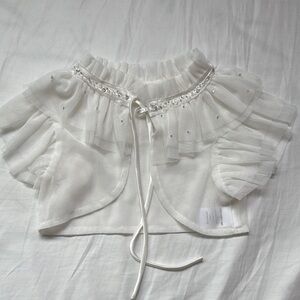 Luna Luna- Toddler girl White Ruffled Sheer Bolero